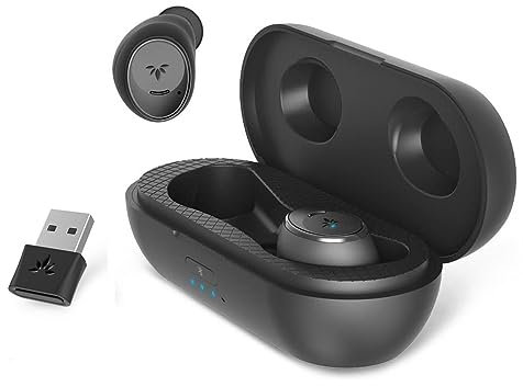 Avantree Ace 130T - Wireless Earbuds & USB Adapter for PC Laptop Computer with Passive Noise Isolation, Noise Canceling Microphone, and Bluetooth 5.2 for Connecting to Phones