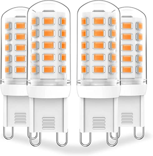 Aegislogic G9 LED Lampadina dimmerabile 5W Equivalente 40W G9 lampada alogena, 2700k Bianco caldo 450LM G9 lampadina, senza sfarfallio, AC 220-240V,4 unità
