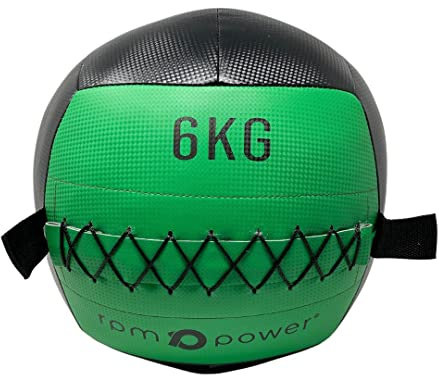 RPM Power Wandball – Ball de médecine doux / Ball de médecine mural pour l'entraînement complet et les exercices de force (2 kg - 10 kg) (6 kg - Vert)