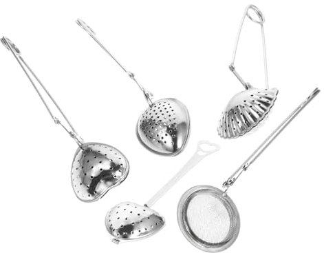 HEMOTON 1 Ensemble 5 Pièces Fuite De Thé Boules De Thé Pince à Filtre à Thé Infuseur à Thé Instantané Théière En Acier Inoxydable Accessoires De Thé Engrener Se Casser Acier Inoxydable 304