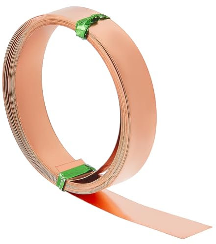 BENECREAT 3 m Flacher Reiner Kupferdraht, 12mm Breiter Bastel-Kupferdraht Schmuck-Kupferdraht Für DIY-Schmuck-Bastelarbeiten, Schmuckdraht Zum Einwickeln von Edelsteinen