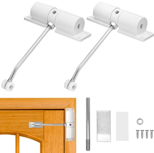QWORK® 2 Pièces Ferme Porte Automatique, Ferme Porte à Ressort, Fermeture de Porte Réglable, Groom Fermeture Porte pour Portes Intérieures
