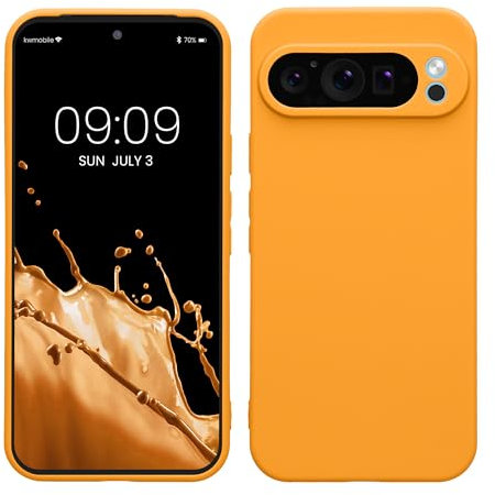 kwmobile Case Compatible with Google Pixel 9 Pro XL Case - Protective Slim TPU Phone Cover - Soft Matte Finish - Fruity Orange