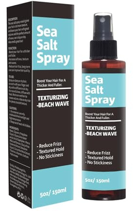 Hppsctink Spray modellante al sale marino, 150ml spruzzo al sale marino per capelli, volume e consistenza dei capelli, shampoo