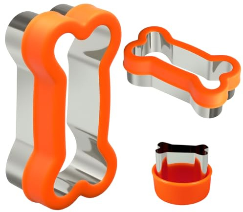 VTUGP Dog Bone Shape Cookie Cutter Set, 3 Pieces - 4.45'', 2.95'', 1.53''