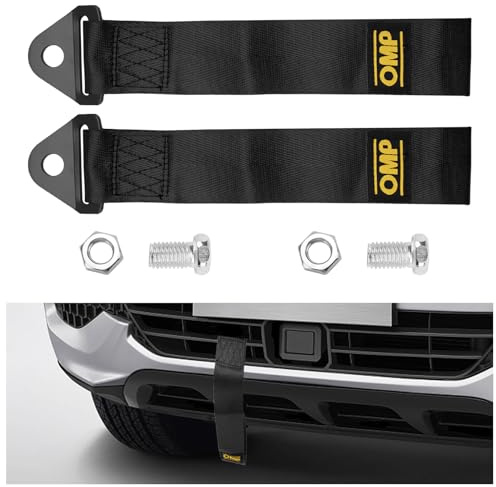 Tow Rope,2Pcs Racing Car Trailer Sport Rope Towing Strap,High Strength Nylon Tow Strap with Heavy Duty Hook,Towing Eye Tuning Car Trailer Ropes Towing Belt for Vehicle Front Rear Bumper (Black)