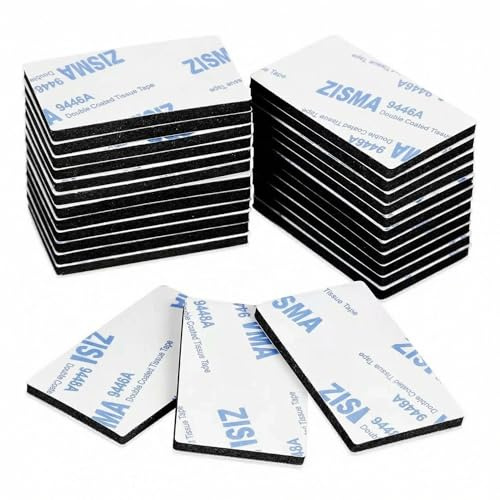 ZISMA Double Sided Sticky Tape 50 Pcs Heavy Duty Strong Mounting Adhesive Foam Pads Waterproof Rectangle (50mm x 30mm)