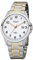 Regent Herren-Armbanduhr Elegant Analog Edelstahl-Armband silber gold Quarz-Uhr Ziffernblatt weiß URF1014