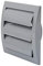 Ø100mm 153x148 mm Dunstabzugshaube mit eingebautem Schädlingsschutz, Lüftungsschlitzabdeckung, HVAC-Abluftkanalabdeckung, Auspuffkappe (Ø100 mm, Grau)