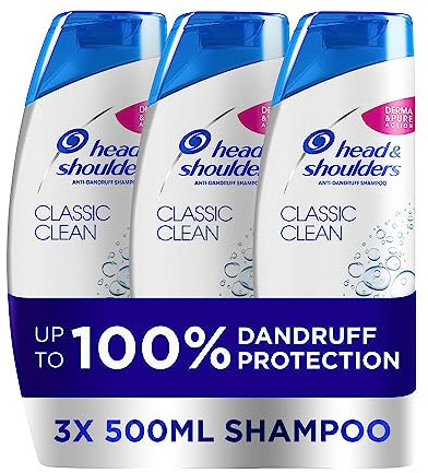 Head & Shoulders Classic Clean Anti-Schuppen Shampoo-Set, Schuppen-Kopfhaut-Behandlung, 3 x 500 ml, klinisch bewährte Tiefenreinigung