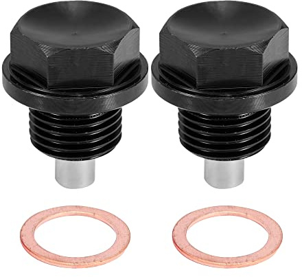 A ABSOPRO 2 Juegos M16x1.5 Tornillo Tapón Carter Drenaje Aceite Aleación con 2 Arandela Negro
