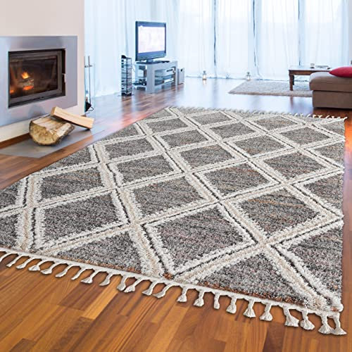 Teppich-Traum Orient Teppich mit modern legerem Orient Rautenmuster in beige, 200x290 cm