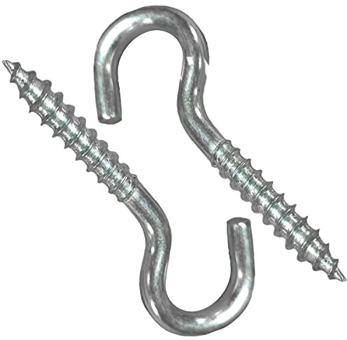 Screw in Hooks Large Heavy Duty Cup Hooks Screw in Hooks Plain Ceiling Cup for Hanging Lights Eye Big Size: 8mm x 80mm (0.32 x 3.15) M8 Pack of 2pcs