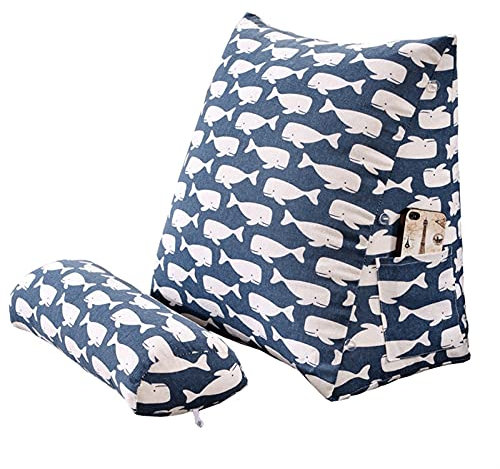 Baumwollleinen-Dreieckkissen für Sofawaschbare Dreieck-Taille Kissen Wurfkissen Rückenlehne für Bett (Color : E)