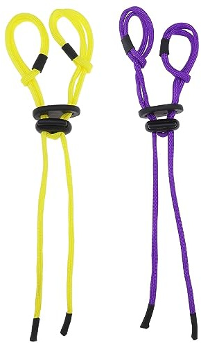 ECSiNG 2 Correas de Dedo con Arco recurvo Ajustable para Arco recurvo, Cuerda de Arco para Arco recurvo, Accesorios de Repuesto Morado y Amarillo