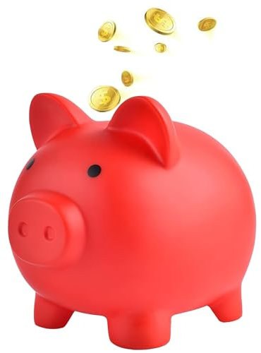 FANXIYA Sparschwein Pig Money Coin Bank Münze Sparbüchse Glücksschwein Spardose für Kinder Piggy Sparschwein für Hochzeit, Weihnachten, Halloween, Geburtstagsgeschenke (Rot)