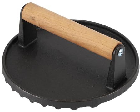 VOCOSTE Presse à Burger Smash Presse à Bacon en Fonte pour Steak de Viande avec Manche en Bois pour Plaque de Grill