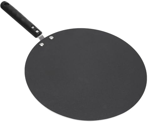 Nonstick Stekpanna för Crepes och Dosa, Platt Universalpanna med Värmeisolerat Handtag, Induktionskompatibel Aluminiumlegering, för Gas, Ägg, Bröd, Pannkakor