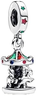 Feitery Carosello Charms Braccialetti Giorno di Natale Bead Charm da donna
