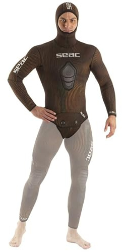 Seac Alga, giacca in neoprene da 5 mm per apnea e pesca subacquea, cappuccio inlcuso, 5 MM, L