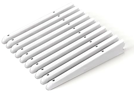 IRONWORX® Twin Slot Shelving Brackets | 270mm | Heavy Duty White Carbon Steel Wall Brackets for Shelves | Pack of 10 | Home, Office & Garage Storage