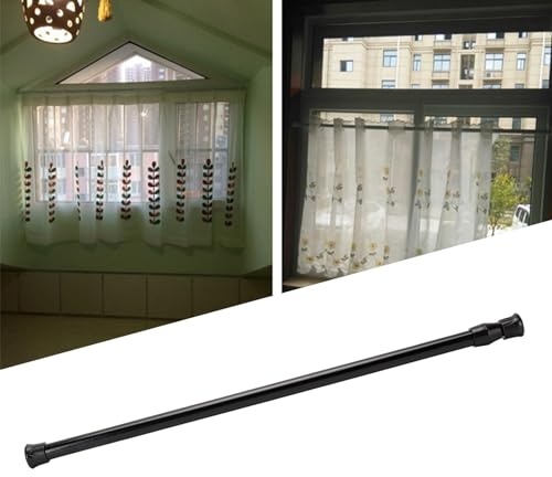 Hapivida Asta di Tensione, Asta Telescopica Regolabile a Molla Senza Foratura con Estremità in Gomma Antiscivolo 55-90 cm Diametro 1,3 cm Acciaio Carbonio per Armadio Bagno Finestra