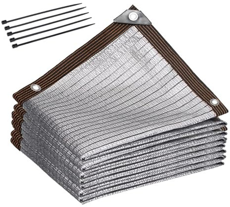 Tenda parasole per esterni, 8 x 8 m, per balcone, patio, antivento, giardino, prato, posto auto coperto, telo di raffreddamento per esterni, protezione estiva e blocco UV