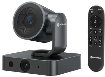 AV Access 4K-konferensrum, kamera med dubbla linser (4K AI-spårningskamera och 1080P panoramisk kamera), 3X optical/5x digital zoom, 120° FOV, bilinramning, individuella gallerier, arbete med möte