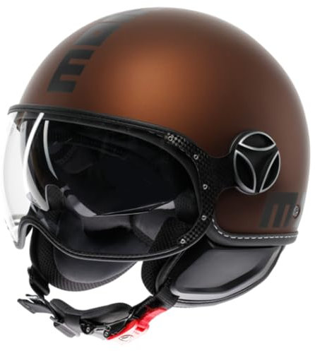 Casco Momo Evo Mono Matt Espresso Black Espresso Nero Opaco Doppia VIsiera (M: 57-58 cm)