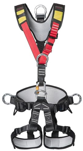 Harnais de protection contre les chutes - Harnais de sécurité réglable pour homme, escalade dans les arbres et construction | Ceinture amovible avec dorsale et latérale, équipement durable pour le