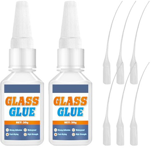 Colle pour Verre,2pcs Colle Forte Extra,Glass Glue,Colle Instantanée Liquide,Adhésif Instantané Ultra Solide et Transparent,pour Réparer Acrylique,Miroirs,Cristal,Loisirs Créatifs