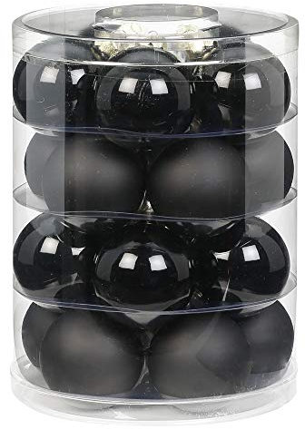 Magic Weihnachtskugeln Glas 6cm, 20 STK. Christbaumkugeln, Farbe: schwarz Opal matt