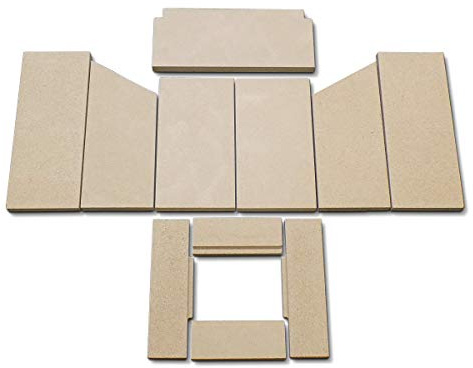 Feuerraumauskleidung A für Hark Alero 1 Kaminöfen - Vermiculite - 11-teilig