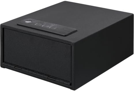 Stack-On Quick Access Personal Safe with Electronic Lock and Backup Key – Compact Home or Office Safe with Foam Lining for Pistol, Valuables & Documents