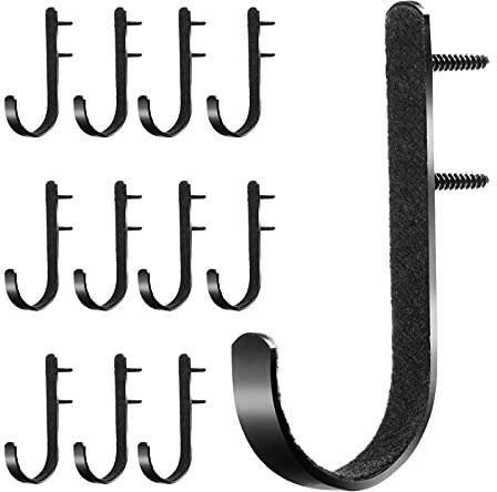 Hotop 12 Pièces Gun Rack de Supports d'Armes en Métal Noir Crochets de Fusil de Chasse Fusils pour Supports Muraux Stockage pour Armoires, Bureaux, Murs