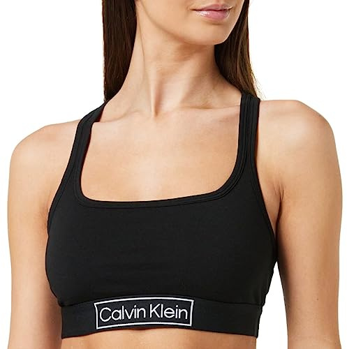 Calvin Klein Donna Reggiseno a Bralette Elasticizzato, Nero (Black), S