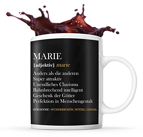 Tasse Marie | Definition Vorname | Tasse mit Spruch lustig Fun Tasse Geschenkideen fürs Büro zum Geburtstag Jubiläum Kaffeetasse Bürotasse