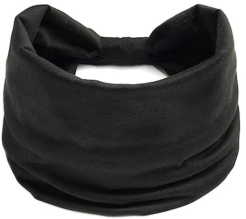 Headbands For Women's Hair, Boho Headband Elastic Soft Flower Wide Headbands for Women Yoga Sport Hairbands, Hair Accessories for Everyday Sport Fitness (Black)