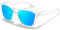 KANASTAL Gafas de Sol Azul Espejo Hombre Polarizadas Mujer Espejadas Cuadradas Vintage Clásicas Conducción Golf Protección UV400 Sunglasses - Transparentes Azules