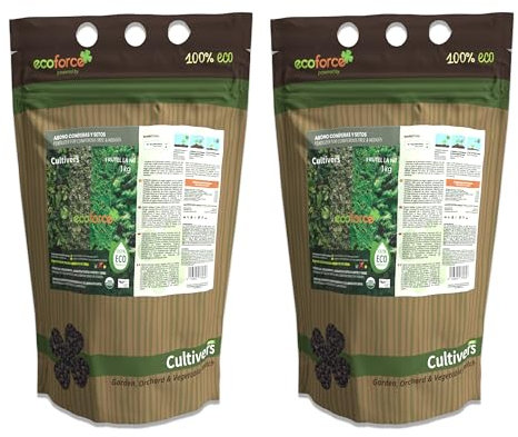 Cultivers Abono Coníferas Y Setos Ecológico 2x 1Kg (Pinos, Abetos, Cipreses Y Tuyas). Fertilizante Origen 100% Orgánico