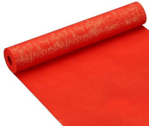 PATIKIL Carta Cinese Xuan Rotolo 65Ft x 13.4 Pollici Semi Grezzo Maturo Carta Pratica Calligrafia Cinese Chunlian Duilian Coppie, Rosso Brillante