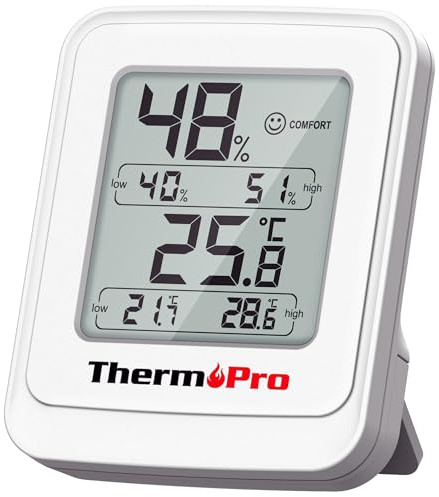 ThermoPro Digital Greenhouse Thermo-Hygrometer, Max/Min Thermometer Outdoor with Magnetic Mount, IPX5 High-Humidity Resistant, Easy to Read, 10s Fast Refresh for Indoor Plants, Grow Tent, Garden