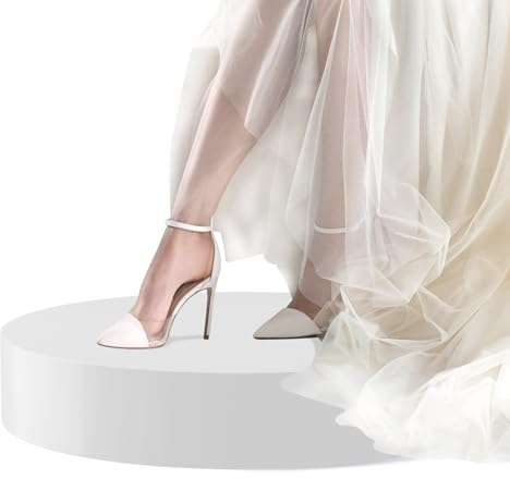 SERABETTO Round Mannequin Display Pedestal Stands, Premium Cylinder Stands for Party, Jewelry， Exhibitions, and Retail Displays(White 31.5*5.9)