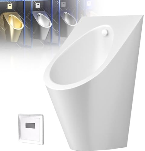 ksxnkhk Urinario Universal de Acero Inoxidable 304, de Alta eficiencia y con conexión Superior, Ideal para baños domésticos y comerciales, con Sensor de Movimiento para Hombres y Adultos,