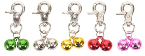 DOITOOL 5 mini campanellini in metallo per collari di gatti e cuccioli - Campanellini colorati per di con fermagli Accessori per l' Accessori per ciondoli per piccoli animali