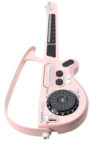 Asixxsix Guitare Acoustique pour Enfants, Guitare sans Cordes Intelligente avec Platine DJ intégrée, électrique pour Enfants avec lumières LED colorées pour Tout-Petits (Pink)