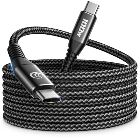 Cavo USB C USB C 3M 100W 5A Cavetto Ricarica Rapida PD USB Type-C Caricatore Carica Nylon Filo Caricabatterie USBC per iPhone 17 15 16 Pro Max/Plus iPad MacBook Samsung Galaxy S25 S26 Google Pixel