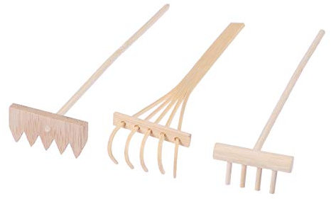 SUPVOX 3 Stücke Mini Meditation Zubehör Rake Set für Zen Garten Sand Tablett DIY Tabletop Dekoration Feng Shui Decor für Home Office