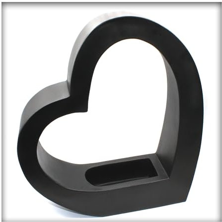 Kieskönig Pflanzschale Herz stehend Garten Blume Grab Grabschmuck Deko Anthrazit Höhe: 34 cm, Breite: 34 cm, Tiefe: 8 cm