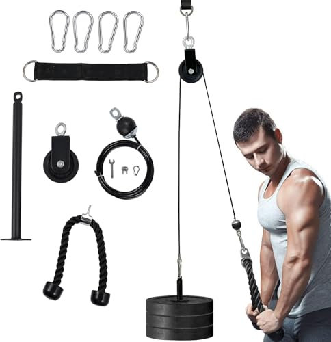Mythosurge Cable Pulley System Home Gym, Lat Pull Down Pulley System Cable Machine Attachments for LAT Pull Down, Arm Back Shoulder Workout